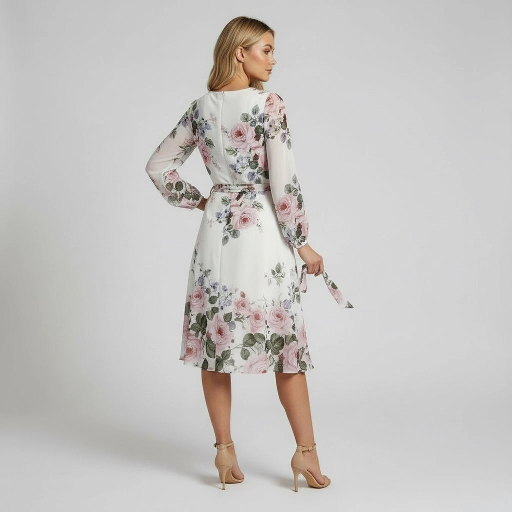 Long Sleeve Floral Midi Dress