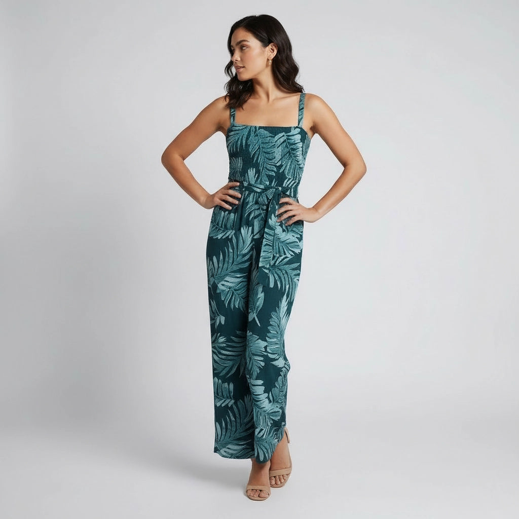 Women's Wide Leg Relaxed Fit Spaghetti Strap Jumpsuit