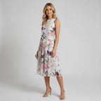 Women's Floral Sleeveless Dress With Belt