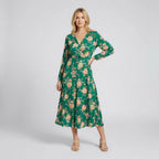 Women’s Wrap Style Floral Midi Dress