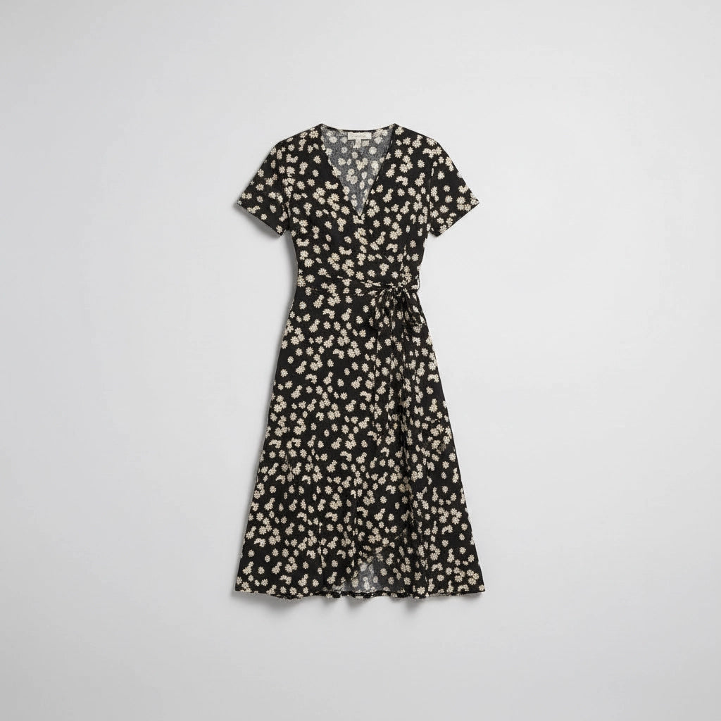 Women’s Floral Wrap Midi Dress