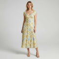 Sweetheart Neck Floral Midi Dress