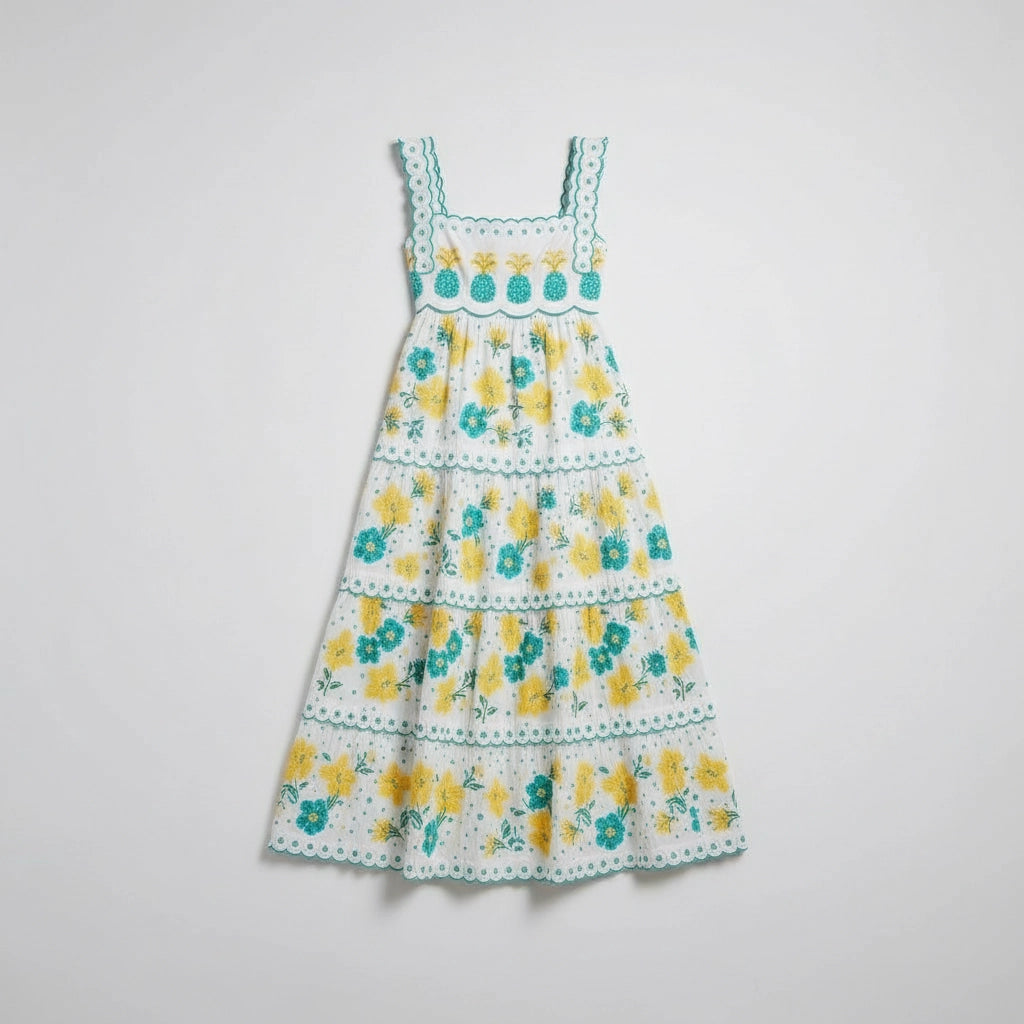 Women’s Sleeveless Pineapple Maxi Dress
