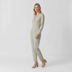 Women's Wrap Jumpsuit with Long Sleeves