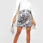 A-Line Disc Sequin Party Skirt