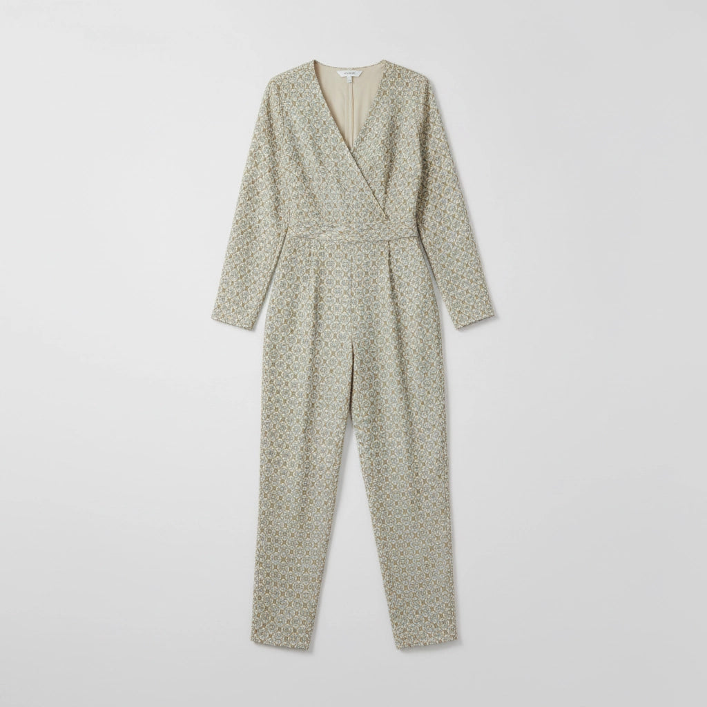 Women's Wrap Jumpsuit with Long Sleeves