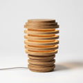 Cylindrical Wooden Table Lamp