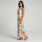 Women’s Floral Halter Neck Maxi Dress