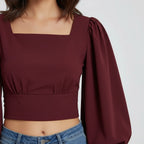 Women's Cropped Square Neck Top