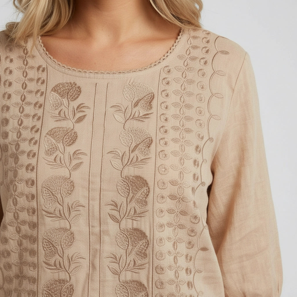 Women's Relaxed Embroidered Blouse