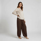 Women’s High Waist Wide Leg Trousers with Elastic Waistband
