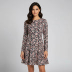 Women’s Long Sleeve Floral A-Line Mini Dress