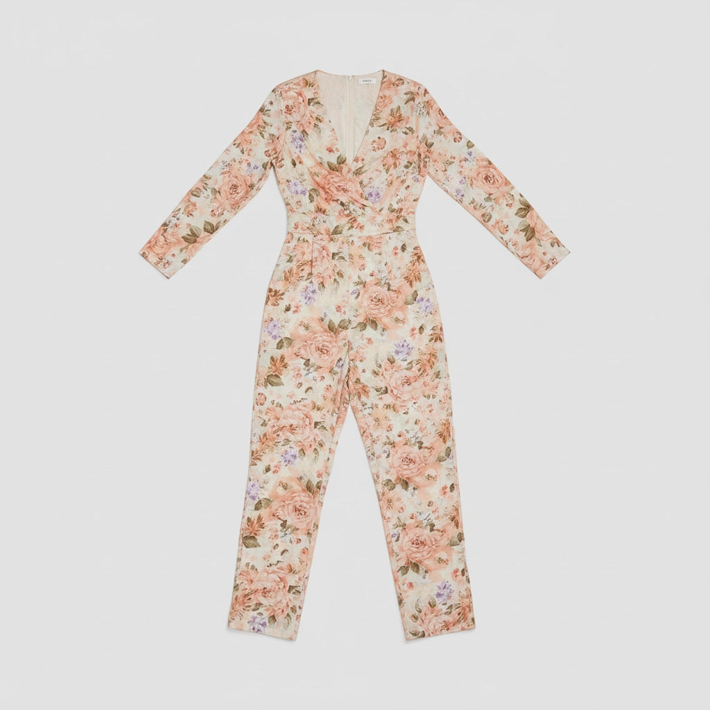 Women's Floral V Neck Jumpsuit