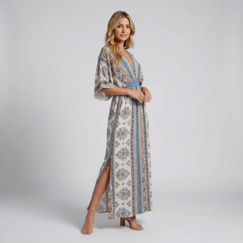 Women's Maxi Dress With Kimono Sleeves