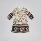Floral Shift Dress with Tassel Tie