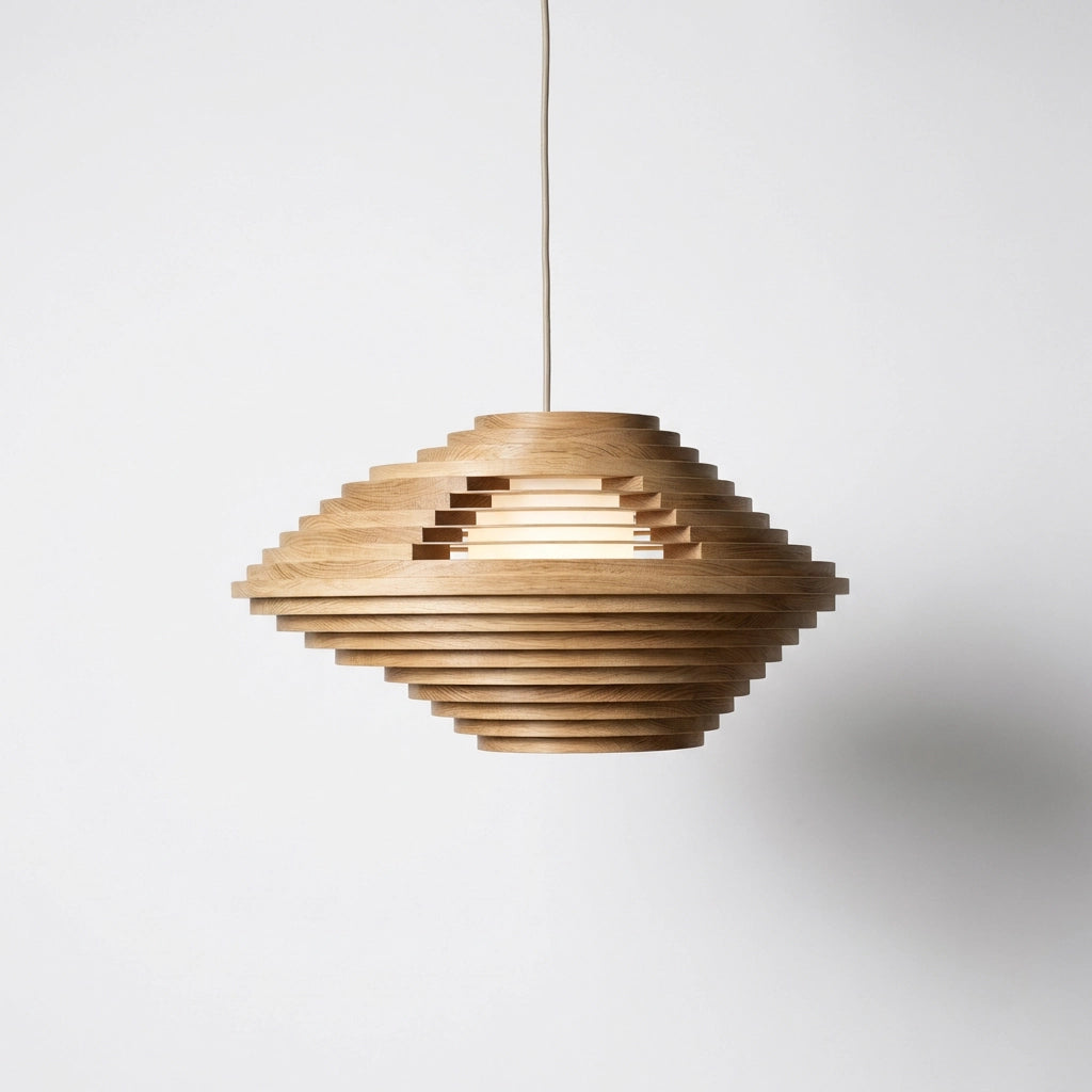 Geometric Wooden Pendant Light