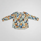 Women's Geometric Print Long Sleeve Blouse