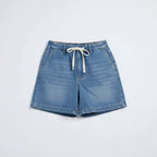Women’s High Waist Denim Shorts with Drawstring