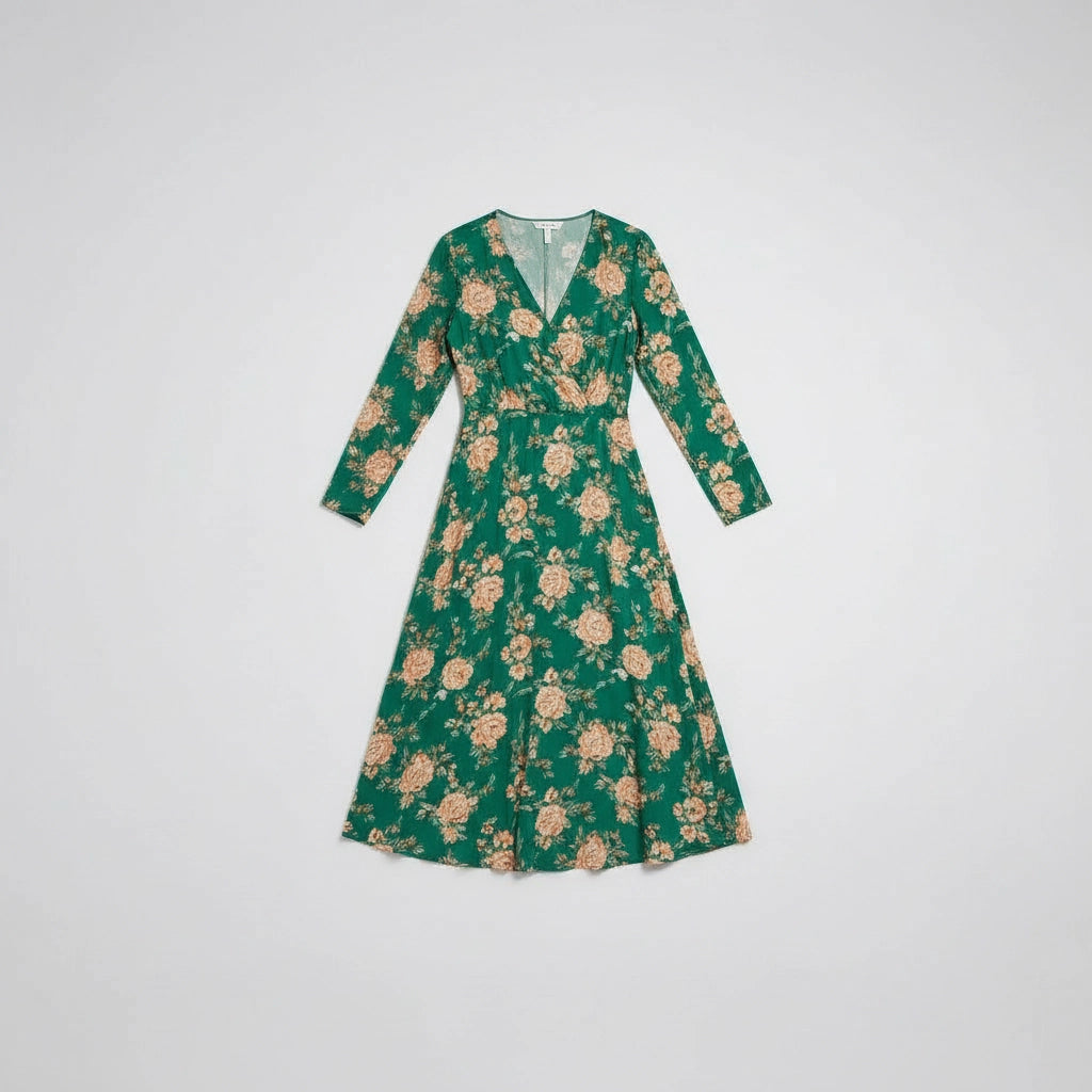 Women’s Wrap Style Floral Midi Dress