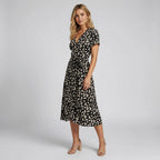 Women’s Floral Wrap Midi Dress