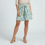 Women’s High Waist Printed Shorts with Tie Belt