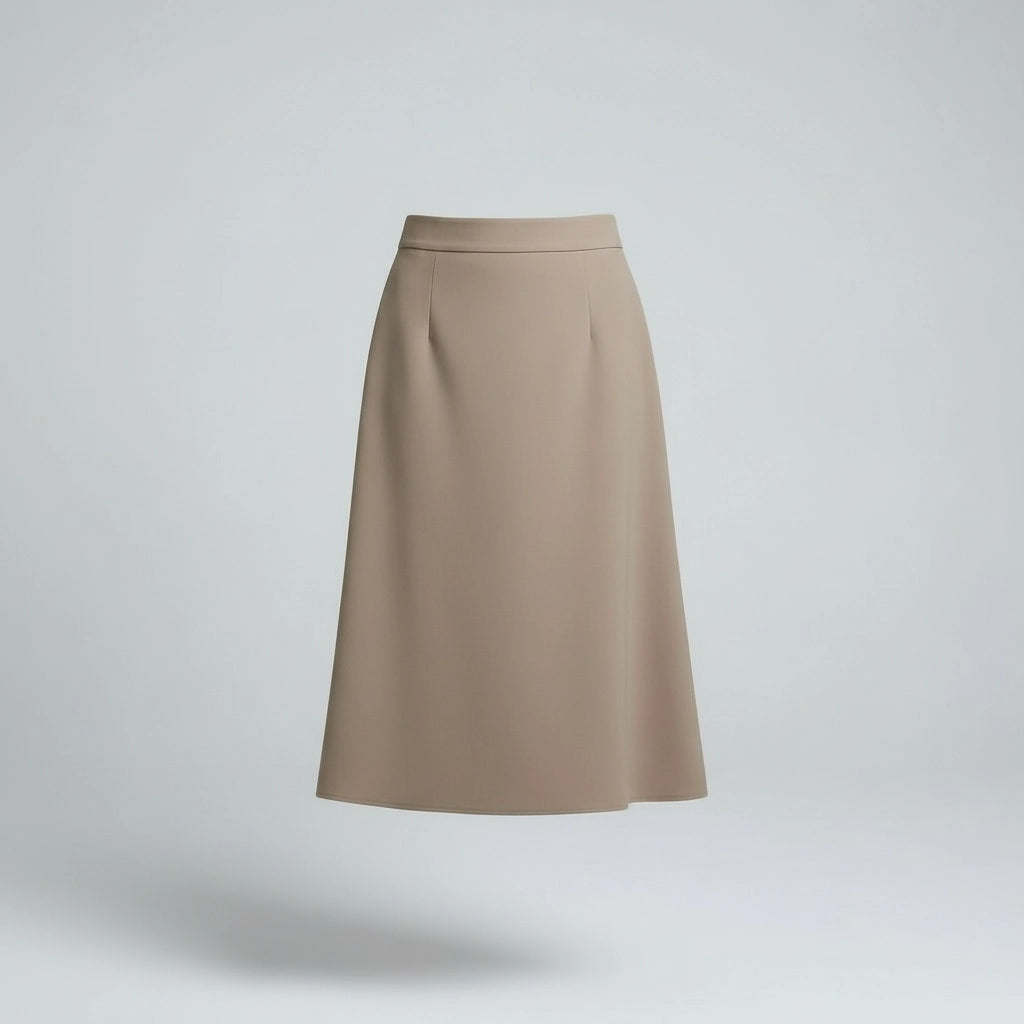 Women’s High Waist A-Line Office Midi Skirt