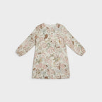 Women's Floral Shift Dress With Long Sleeves