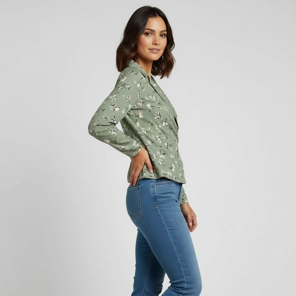 Women's Floral Wrap Blouse