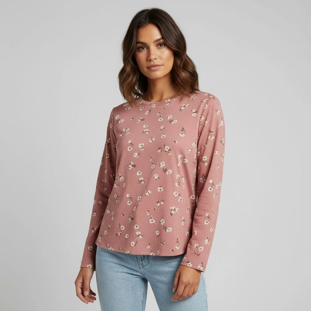 Women's Floral Long-Sleeve Top