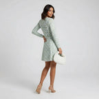Women’s Floral Long Sleeve Fit Mini Dress