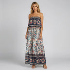 Women's Bohemian Strapless Maxi Dress