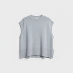 Boxy Sleeveless Sweater with Drop Shoulders