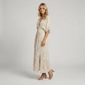 Women's A-Line Maxi Dress With 3/4 Sleeves