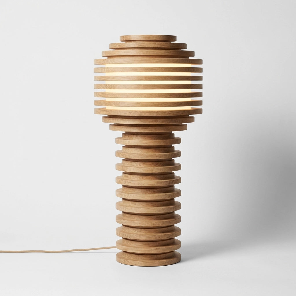 Modern Timber Statement Lamp