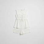 Women's Peplum Sleeveless Top With Shorts