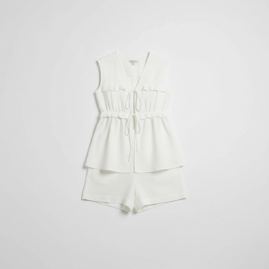 Women's Peplum Sleeveless Top With Shorts