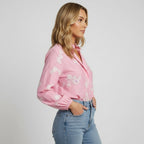 Women's Floral Embroidered Collarless Shirt