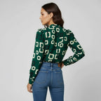 Women's Button-Up Blouse in Collarless Design