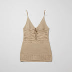 Women's V-Neck Crochet Tunic Top