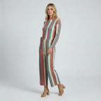 Women's Straight-Cut Knit Jumpsuit With Long Sleeves