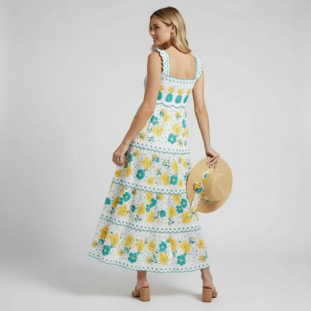 Women’s Sleeveless Pineapple Maxi Dress