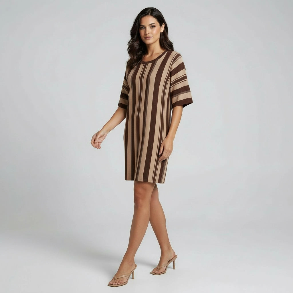Women's Shift Dress with Stripes
