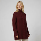 Turtleneck Cable Knit Tunic Sweater