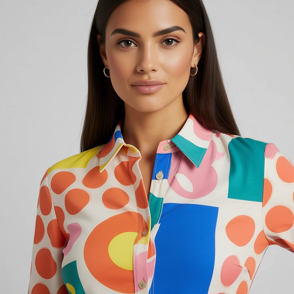 Women's A-Line Mini Dress with Collar