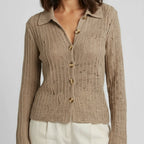 V-Neck Cable Knit Cardigan