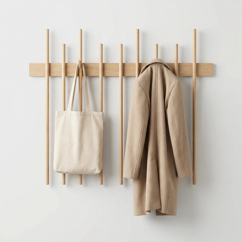 Scandinavian Wooden Wall Rack
