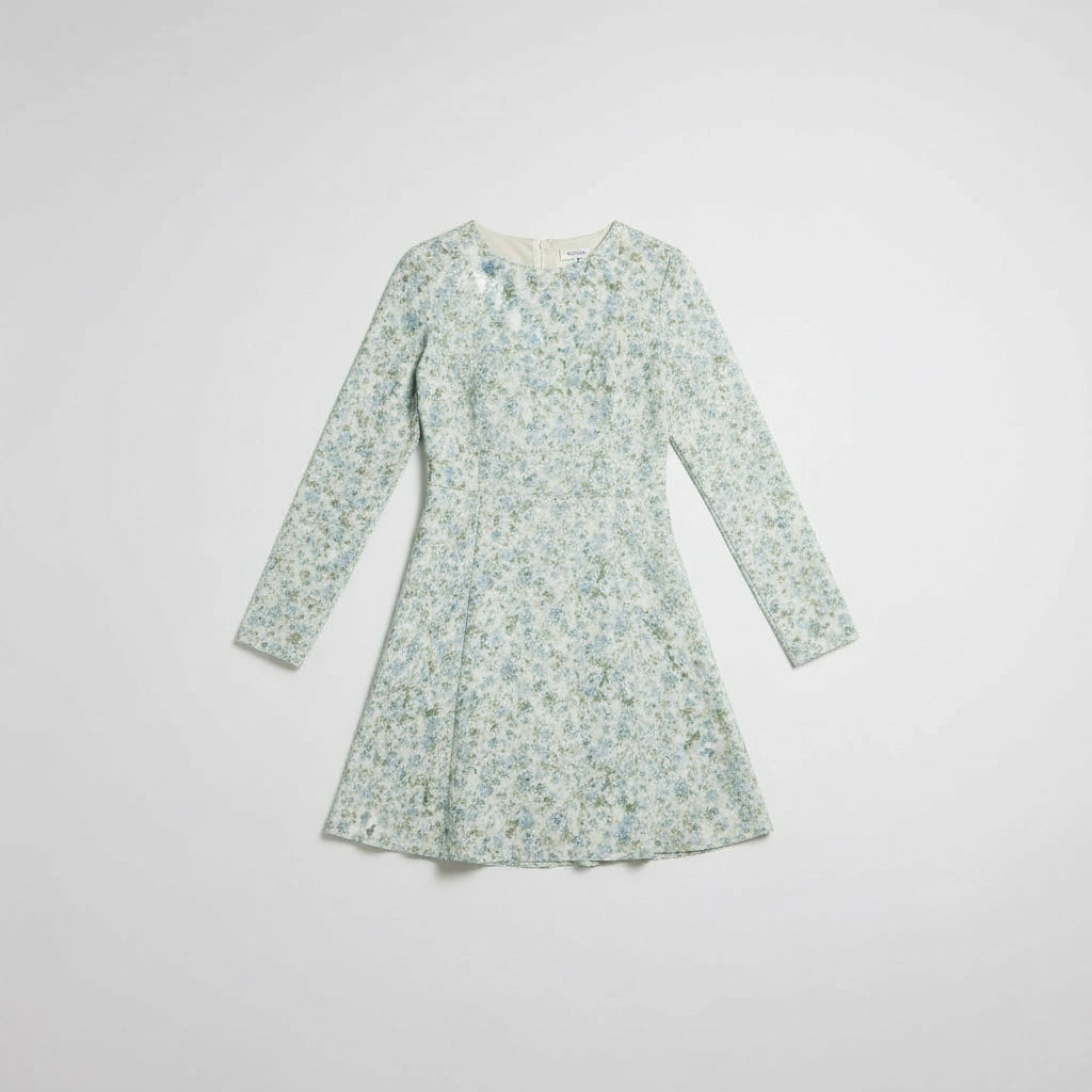 Women’s Floral Long Sleeve Fit Mini Dress