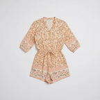 Women's Floral Playsuit with 3/4 Sleeves