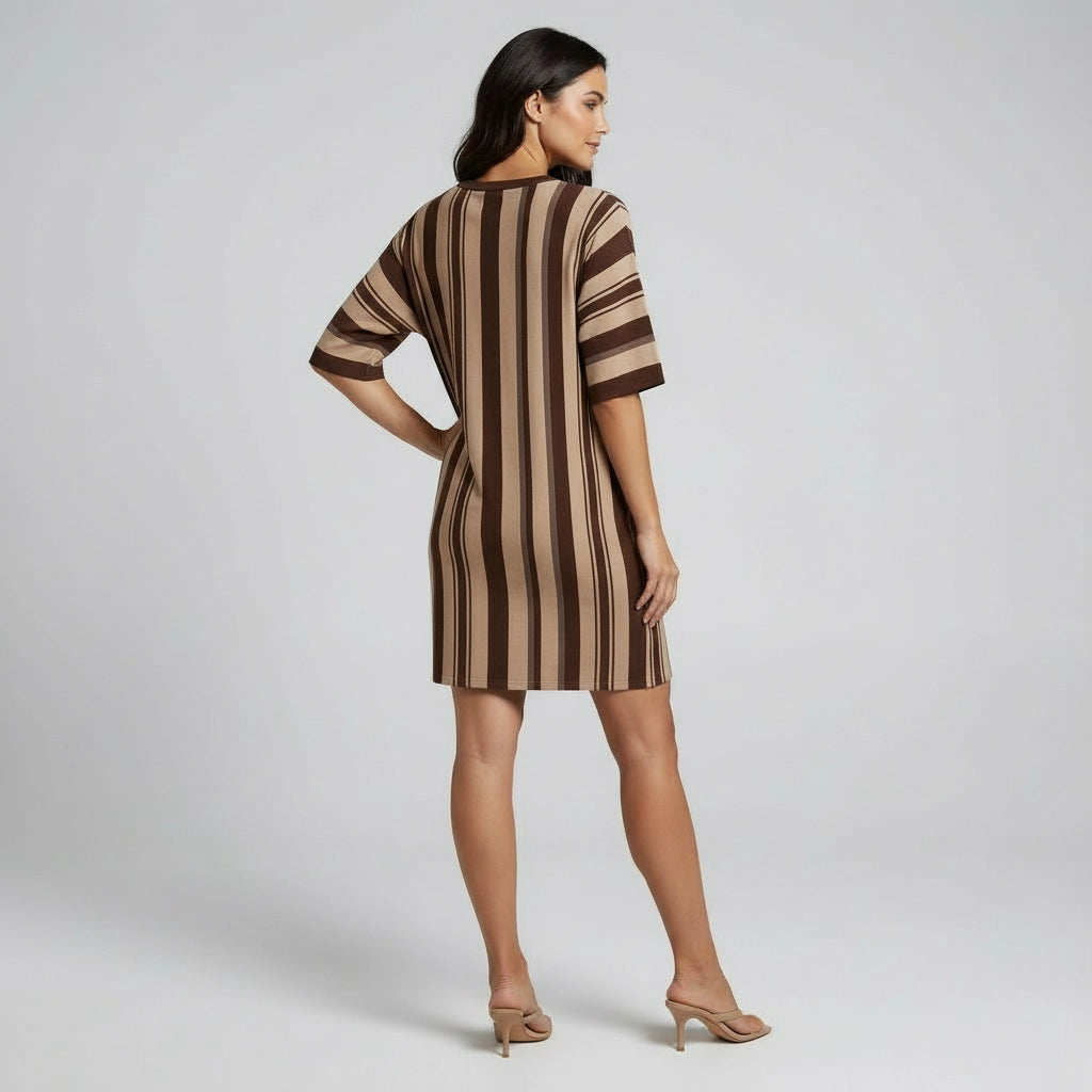 Women's Shift Dress with Stripes