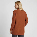 Women's Longline Button-Down Turtleneck Sweater